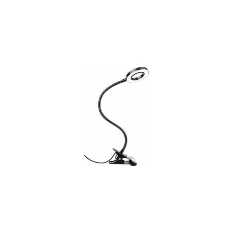 Lampe de bureau USB à pince, 7W, 3 couleurs, 10 luminosités, noir –