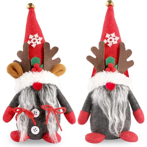 Décorations en peluche de nains de Nol 2 pièces, ornements de nains Tomtes poupée elfe nordique (1/5)