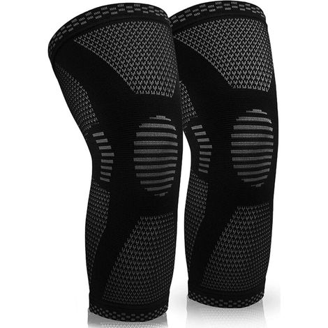Bardusch-Genouillère compression unisexe taille L, ménisque/arthrite/sports, noir, maintien renforcé (1/4)