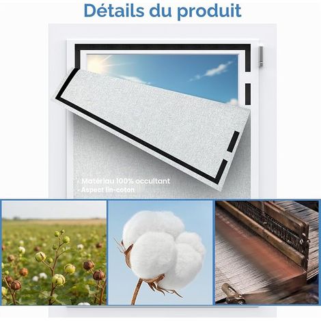 Blackout Blind Blackout Curtain Sun Shade Home Roof Window Thermal Insulating Fabric Material White (1/4)