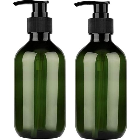Dispensador de jabón recargable y multiusos para cosméticos, cocina y baño (2 unidades, 300 ml, verde) (1/5)