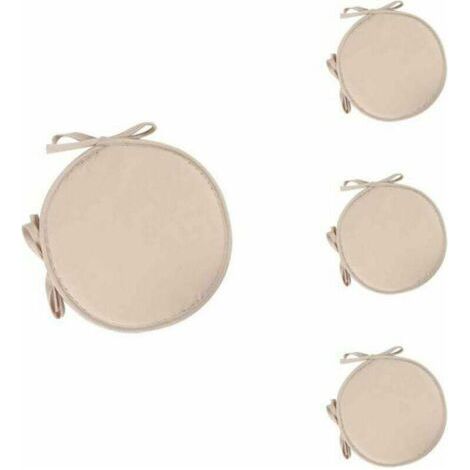 Lot de 4 Rond Coussin de Siège Coussins de Chaise Rond Galettes de Chaise Coussin pour Salle à Manger Jardin Maison Bureau Cuisine(beige) (1/4)