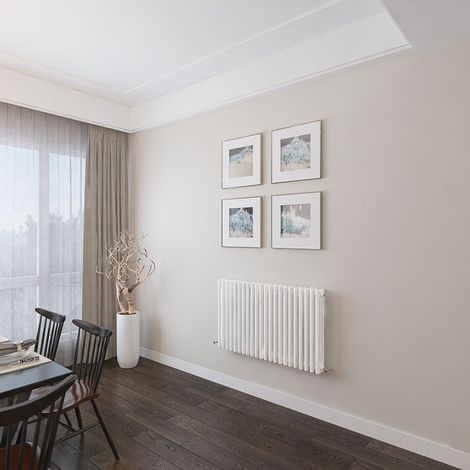AICA 600x1010mm 3 Column Horizontal White Radiator Central Heating Cast Iron Style (1/4)