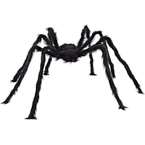 Décoration d'Halloween extérieur 150 cm, araignée poilue, araignée géante effrayante, grand accessoire, noir (1/5)
