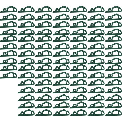 Lot de 100 clips de drainage pour guirlandes lumineuses de Noël, réutilisables, étanches et résistants au gel, en plastique, pour une utilisation lors de fêtes ou au bureau, vert foncé.