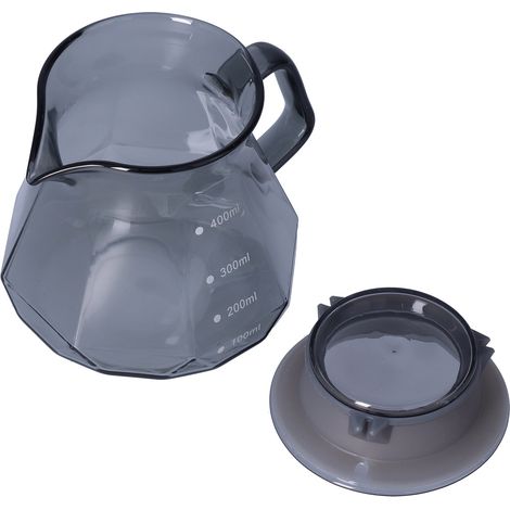 Bouilloire à café en verre noir transparent 400ml, résistante à la chaleur pour maison et cuisine