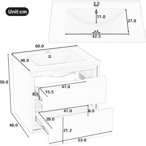 Kleiderschrank aus MDF in Weiß 60 x 46 x 50 cm HOMAIRE (1/5)