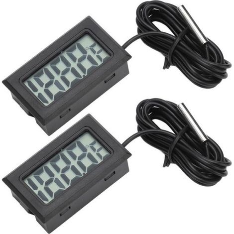 Thermomètre numérique électronique 2Pcs Thermomètre Électronique Numérique Étanche Pour Frigo electronique resistance Noire (1/4)