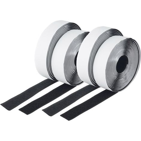 Klettband 20m x 2cm auf Rolle selbstklebend schwarz Klett- Flauschband (1/2)