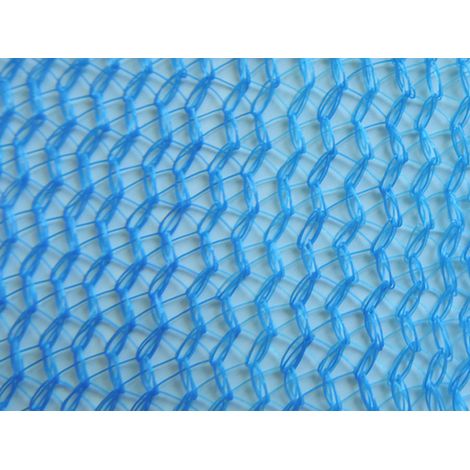 Filet échafaudage 100g/m² - Mailles triangulaires serrées et extensibles Bleu 3m x 20m