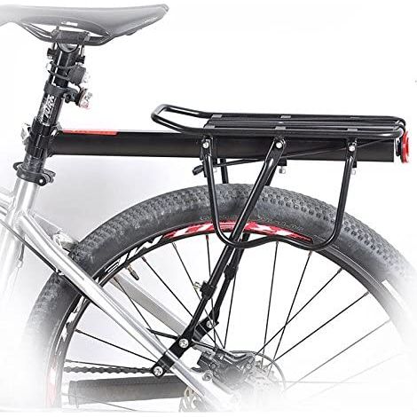 Verstellbarer Gepäckträger aus Aluminium für Fahrräder, Heckgepäckträger mit Reflektor (1/5)