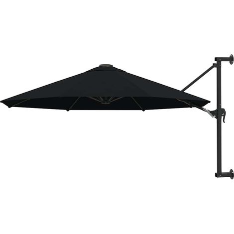 Sombrilla de pared con palo de metal negro 300 cm vidaXL
