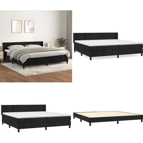 Boxspringbett mit Matratze Schwarz 200x200 cm Samt - Samtbett - Boxspringbett - Doppelbett - Luxusbett - Schlafzimmermöbel - Home & Living (1/5)