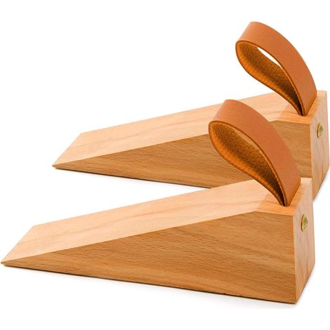 Fermaporta in legno, cunei antiscivolo in legno massello, fermaporta robusto e durevole, fermaporta adatto per la fessura inferiore della porta, confezione da 2 (1/5)