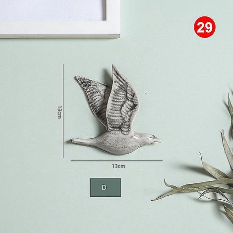 3D-Wanddekorationen aus Keramik in Vogelform – 29-teilig