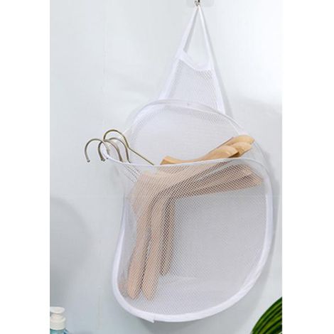 Faltbarer, wendbarer Wandkorb zum Aufhängen, Wäschekorb aus Nylongewebe, puderweiß, 40 x 29,5 cm / 60,00 g, 1 Stück. (1/5)
