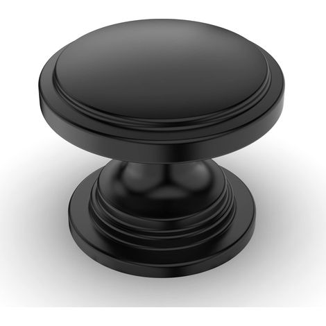 Lot de 12 Bouton de Meuble Bouton Porte Cuisine Rond Boutons de Porte Alliage de Zinc Bouton Porte Placard Noir Bouton Porte Poignée Cuisine (1/4)