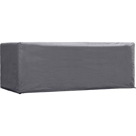 Wasserdichte Gartenmöbelabdeckung 185 x 105 x 75 cm – UV-beständig – Schützt Tische bis 180 cm – Graues Polypropylen (1/5)
