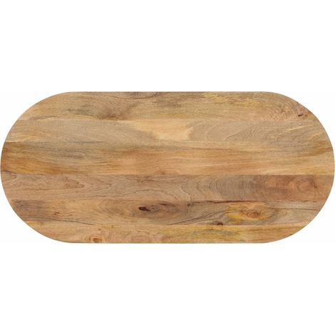 Tischplatte 120x60x2,5 cm Oval Massivholz Mango