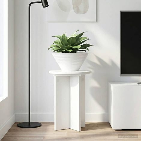 vidaXL  Plant Stand  2 pcs High Gloss White Ø29.5 x 40 cm