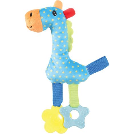 Peluche rio girafe bleu anneau à mordiller 26 cm jouet pour chiots - zolux (1/3)
