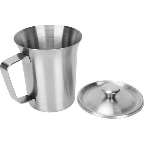 Tasse à café en acier inoxydable incassable avec couvercle pour bureau, lait ou thé
