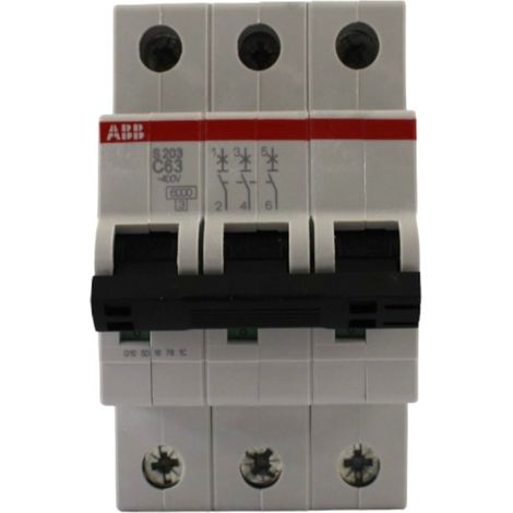 Interruttore automatico 3P C 63A 6kA AC S203-C63 2CDS253001R0634 (1/3)