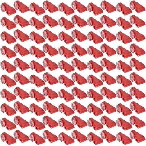 100 Stück Sicherheitshaken mit Stopper, rote Kunststoff-Sicherheitsverschlüsse, einfache Montage, für Warenbänder, Supermarkthaken und Diebstahlsicherungen in Ladendisplays (1/4)