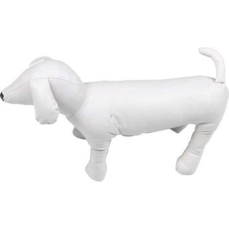 Mannequin Chien en Cuir Debout Jouet Blanc Taille L (1/5)