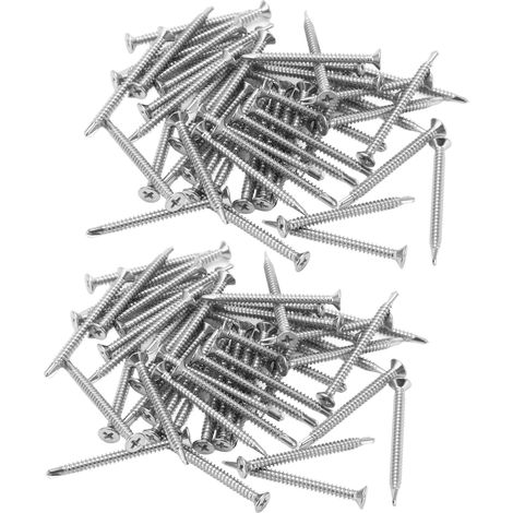 Lot de 100 vis autoforeuses M4.2-18 en acier inoxydable 304, tête fraisée cruciforme, longueur nominale 50mm (1/5)