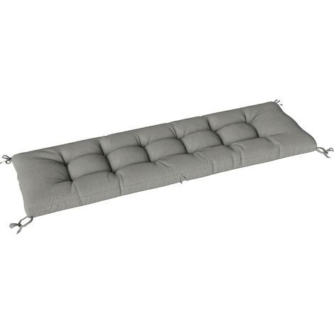 Coussin de palette amovible avec sangles de fixation pour chaise longue, 198 x 65 x 13 cm, gris clair (1/5)