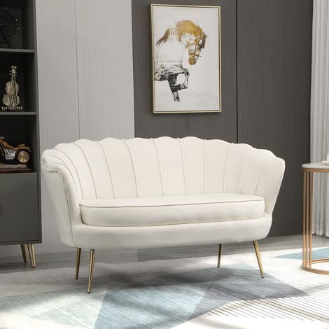 MEUBLIV divano 2 posti 130x77 cm avorio – schienale alto, senza materasso (1/5)