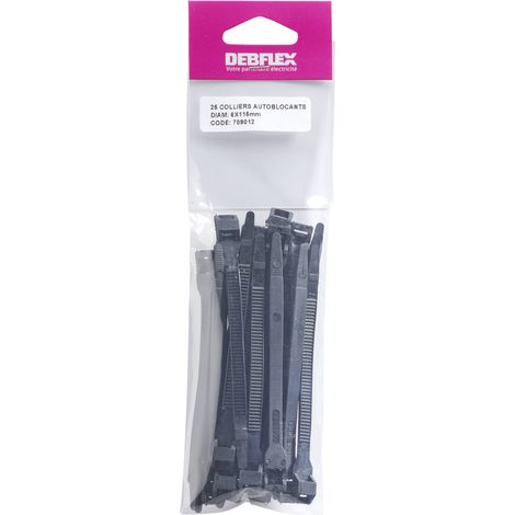 DEBFLEX - COLLIER AUTOBLOCANT 6X115 MM NOIR SACHET DE 25 - 709012 (1/3)