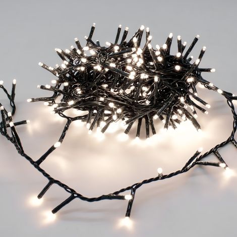 LED Lichterkette kalt weiß inkl. Netzstecker - 5,95 m - Deko Garten Beleuchtung für Innen und Außen - 40 LEDs