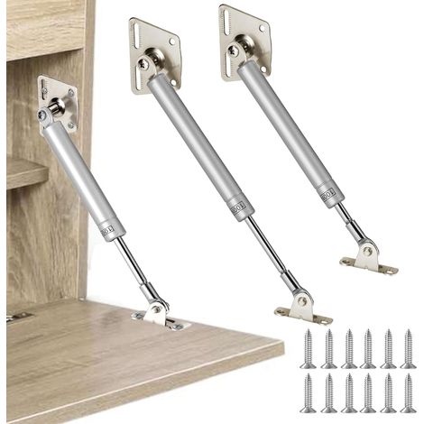 Pack de 2 Vérins à Gaz 150N - Acier et Laiton - Pour Portes Rabattables - Bureaux et Placards - 21,5 à 30,5 cm (1/5)