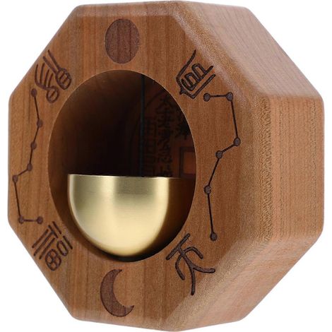 Sonnette en bois pour commerçants, entrées de bureaux/commerces, 8,50 x 8,50 x 3,50 cm, rappelant aux visiteurs d'arriver (1 pièce). (1/5)