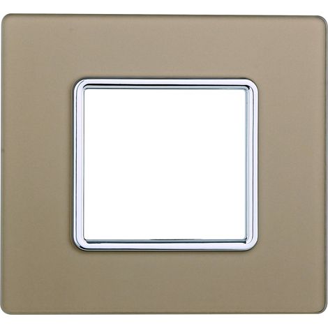 Plaque compatibles Bticino Matix 2 modules verre couleur or (1/2)