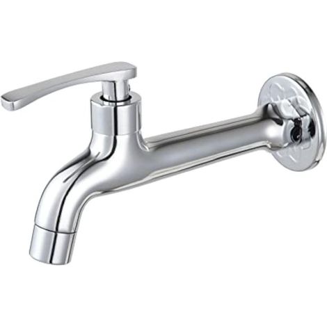 Chrome Brass Faucet Laundry Bathroom Wall Mount Washing Machine Faucet Outdoor Garden Hose Single Cold Tap (1/5)