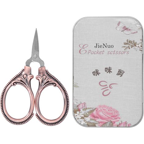 Stainless Steel Sewing Scissors Portable Thread Embroidery Tailor Handicraft ScissorsAntique Copper (1/5)