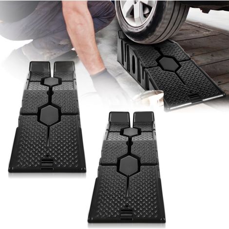 SWANEW 2 pezzi Rampa di carico in plastica Heavy Duty per 3 tonnellate auto piattaforma di accesso (1/5)