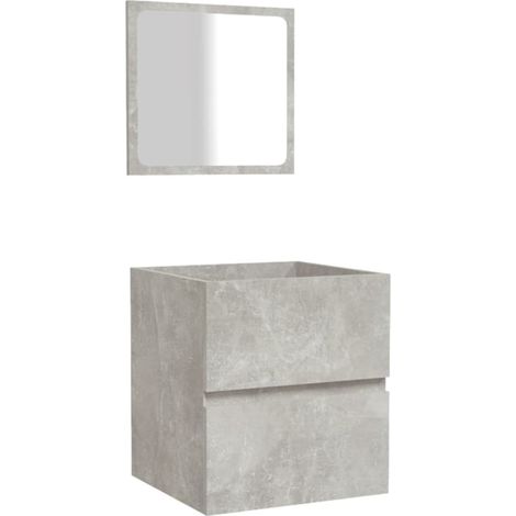 vidaXL Mobile da Bagno con Specchio Grigio Cemento Legno Multistrato (1/5)