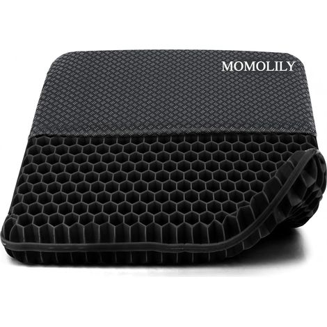 Large Gel Cushion, Office Chair Cushion and Bedsore-Thickened Double Layer Design, Non-Slip and Breathable, for Office Chair, Car Seat, Wheelchair and Other Uses (1/5)