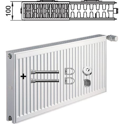 Kermi Profil-K therm-x2 Flachheizkörper Typ 22 Weiß 500x100x600mm mit Abdeckung 865W bei 75/65/20 Grad C