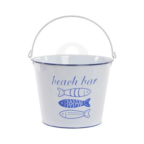 CUBO METAL BOTELLIN PECES BCO