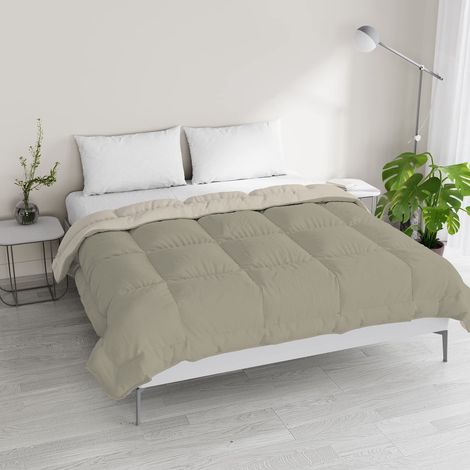 Italian Bed Linen Piumino Invernale Bicolore sogni e capricci, Tortora/Panna, Matrimoniale 250x200cm (1/5)