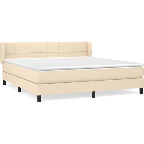 Maison Exclusive - Cama box spring con colchón tela color crema 1 (1/5)