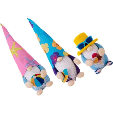3 Pièces Poupée GNOME Style Tissu Rembourrage Coton PP et Gravier, Décoration Rustique pour Fête Estivale Plateau à Étages ou Bureau Couleur Aléatoire (1/5)