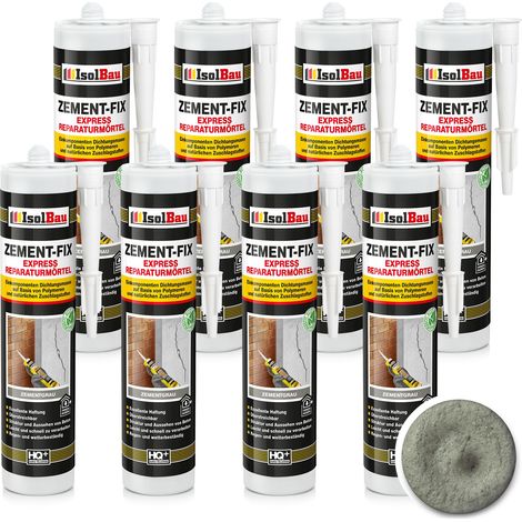 Malta cementizia IsolBau Zement-Fix grigia per riparazioni e sigillatura, 8 x 300 ml (1/5)