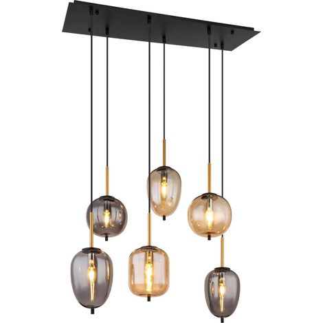 Globo - lámpara colgante - BLACKY - negro - vidrio - gran lámpara