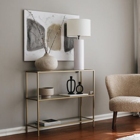 Schminktisch Avignon Gold Glas 100x85x30 cm